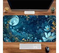 Gaming Mouse Mat Grassland Plants, Large Mouse Pad 800x300mm Thickness 2MM, Improved Precision and Speed, Non-Slip Base Mousepad with Stitched Edges for Gaming, Office & Home