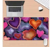 Gaming Mouse Mat Heart Stone, Large Mouse Pad 900x400mm Thickness 2MM, Improved Precision and Speed, Non-Slip Base Mousepad with Stitched Edges for Gaming, Office & Home