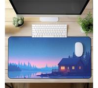 Gaming Mouse Mat Lake Cottage, Large Mouse Pad 800x400mm Thickness 2MM, Improved Precision and Speed, Non-Slip Base Mousepad with Stitched Edges for Gaming, Office & Home