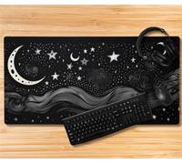 Gaming Mouse Mat Line Stars, Large Mouse Pad 1200x600mm Thickness 3MM, Improved Precision and Speed, Non-Slip Base Mousepad with Stitched Edges for Gaming, Office & Home