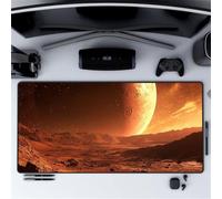 Gaming Mouse Mat Lunar Land, Large Mouse Pad 900x300mm Thickness 2MM, Improved Precision and Speed, Non-Slip Base Mousepad with Stitched Edges for Gaming, Office & Home