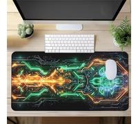 Gaming Mouse Mat Mechanical Circuitry, Large Mouse Pad 700x300mm Thickness 2MM, Improved Precision and Speed, Non-Slip Base Mousepad with Stitched Edges for Gaming, Office & Home