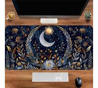 Gaming Mouse Mat Moon Flower, Large Mouse Pad 800x400mm Thickness 2MM, Improved Precision and Speed, Non-Slip Base Mousepad with Stitched Edges for Gaming, Office & Home