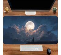 Gaming Mouse Mat Moonlit Boy, Large Mouse Pad 900x400mm Thickness 3MM, Improved Precision and Speed, Non-Slip Base Mousepad with Stitched Edges for Gaming, Office & Home