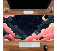 Gaming Mouse Mat Pink Cloud, Large Mouse Pad 1500x800mm Thickness 3MM, Improved Precision and Speed, Non-Slip Base Mousepad with Stitched Edges for Gaming, Office & Home