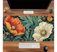 Gaming Mouse Mat Plant Flower, Large Mouse Pad 800x400mm Thickness 3MM, Improved Precision and Speed, Non-Slip Base Mousepad with Stitched Edges for Gaming, Office & Home