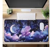 Gaming Mouse Mat Purple Cloud, Large Mouse Pad 800x400mm Thickness 3MM, Improved Precision and Speed, Non-Slip Base Mousepad with Stitched Edges for Gaming, Office & Home