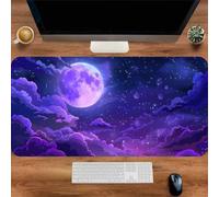 Gaming Mouse Mat Purple Moon, Large Mouse Pad 700x400mm Thickness 2MM, Improved Precision and Speed, Non-Slip Base Mousepad with Stitched Edges for Gaming, Office & Home