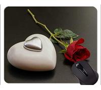 Gaming Mouse Mat, Red Rose Rose Flower Still Life - Stitched Edges