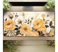 Gaming Mouse Mat Retro Rose, Large Mouse Pad 800x300mm Thickness 2MM, Improved Precision and Speed, Non-Slip Base Mousepad with Stitched Edges for Gaming, Office & Home