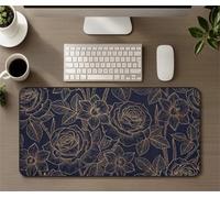 Gaming Mouse Mat Rose Pattern, Large Mouse Pad 1200x600mm Thickness 2MM, Improved Precision and Speed, Non-Slip Base Mousepad with Stitched Edges for Gaming, Office & Home