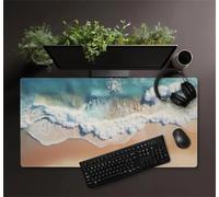 Gaming Mouse Mat Sea Beach, Large Mouse Pad 1200x600mm Thickness 2MM, Improved Precision and Speed, Non-Slip Base Mousepad with Stitched Edges for Gaming, Office & Home