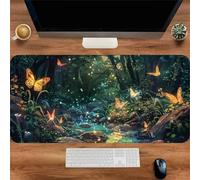 Gaming Mouse Mat Stream Butterfly, Large Mouse Pad 900x300mm Thickness 2MM, Improved Precision and Speed, Non-Slip Base Mousepad with Stitched Edges for Gaming, Office & Home
