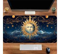 Gaming Mouse Mat Sun Stars, Large Mouse Pad 600x300mm Thickness 2MM, Improved Precision and Speed, Non-Slip Base Mousepad with Stitched Edges for Gaming, Office & Home