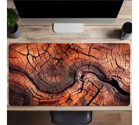 Gaming Mouse Mat Wood Grain, Large Mouse Pad 1200x600mm Thickness 3MM, Improved Precision and Speed, Non-Slip Base Mousepad with Stitched Edges for Gaming, Office & Home