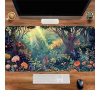 Gaming Mouse Mat Woods Flowers, Large Mouse Pad 1200x600mm Thickness 2MM, Improved Precision and Speed, Non-Slip Base Mousepad with Stitched Edges for Gaming, Office & Home