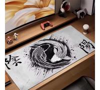 Gaming Mouse Mat Yin Yang Koi, Large Mouse Pad 900x300mm Thickness 3MM, Improved Precision and Speed, Non-Slip Base Mousepad with Stitched Edges for Gaming, Office & Home