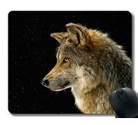 Gaming Mouse Pad Custom, Animal Night Starry Wolf Black Home Office Accesorios de Ordenador Alfombrillas