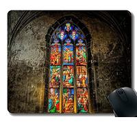 Gaming Mouse Pad Custom, Colorful Church Window Glass Light Spirit Pad Almohadilla para ratón