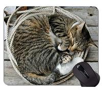 Gaming Mouse Pad Custom, Cuerda Animal Gato Antideslizante Goma Base Mousepad