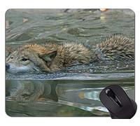 Gaming Mouse Pad Custom, Fantasy Wolf Pattern Alfombrilla de ratón con borde cosido