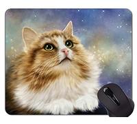 Gaming Mouse Pad Custom, Fluffy Green Eyes Accesorios para el Ordenador del Arte del hogar del Arte del Gato Alfombrillas