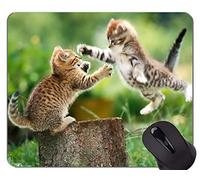 Gaming Mouse Pad Custom, Kitten Playing Stump animal cat grass antideslizante goma Base Mousepad