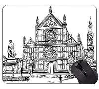 Gaming Mouse Pad Custom, Line Art Statue Buddha Zen Office Mouse Pad