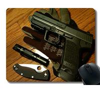 Gaming Mouse Pad Custom, Love gun cuchillo arma Mouse Pad con borde cosido