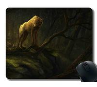 Gaming Mouse Pad Custom, Predator Animal Forest Lobo Home Office Accesorios de computadora Alfombrillas