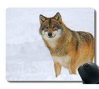 Gaming Mouse Pad Custom, Snow Wildlife Predator Winter Wolf Animal Home Office Accesorios de computadora Alfombrillas