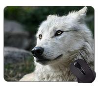 Gaming Mouse Pad Custom, Wolf Howling At The Moon Personalized Rectangle Gaming Mouse Pads