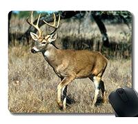 Gaming Mouse Pad Design, White Tail Deer Animal - Stitched Edges
