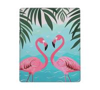 Gaming Mouse Pad Estampado de Pareja con Hojas de Palmera y flamencos Desk