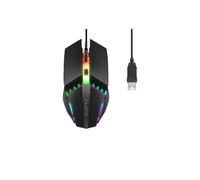 Gaming Mouse, Wired USB Optical Gaming Mouse with LED Lights, 6 Buttons for Laptop, PC (Black)