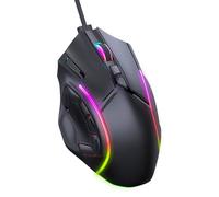 Gaming Mouse with RGB Lights 12 Buttons Programmable Wired Ergonomic High Accuracy 12800 DPI Adjustable Weight Macro USB Computer Mouse for Gaming Laptop Desktop PC Black 140x83x42