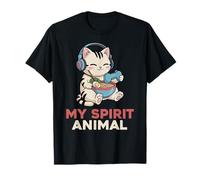 Gaming My Spirit Animal Kawaii Cat Ramen, Divertido Gato Gamer Camiseta