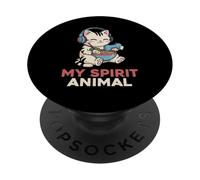 Gaming My Spirit Animal Kawaii Cat Ramen, Divertido Gato Gamer PopSockets PopGrip Adhesivo