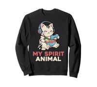 Gaming My Spirit Animal Kawaii Cat Ramen, Divertido Gato Gamer Sudadera
