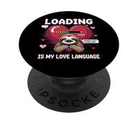 Gaming Perezoso Amor Lenguaje Pixel Corazón Diseño Estético PopSockets PopGrip Adhesivo