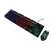 Gaming RGB Wired Keyboard and Mouse Combo, 104 Keys USB Mouse Rainbow Retroiluminado Mecánico Gaming Keyboard Mouse Combo para Computadora, Computadora de Escritorio Y Computadora Portátil