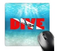 Gaming Tapete Diseño De Buzo Masculino Submarino con Bandera De Buceo En Rojo Lavable Alfombrilla Escritorio Portátil Accesorios Ordenador para Ordenadores Juegos Pc 25X30Cm