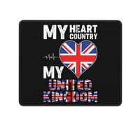 Gaming Tapete Mi Corazón, Mi País, Mi Reino Unido Impermeable Mouse Pad Portátil Accesorios Ordenador para Computadora Juegos Escritorio 25X30Cm
