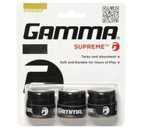 Gamma Overgrip Supreme 3er - Mango de Raqueta de Tenis, Color Negro, Talla Standard