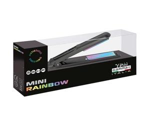 GAMMAPIU' Mini Plancha De Pelo Profesional Rainbow, Efecto Recto Largo, Elimina La Electrostática, Interruptor De Encendido Y Apagado, Temperaturas Ajustables, Electrónico, Enchufe Italiana