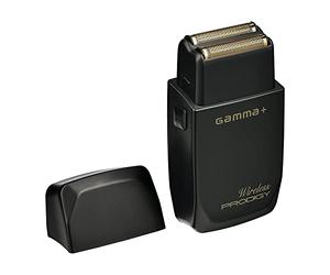 GAMMAPIU' PRODIGY Maquinilla de afeitar eléctrica inalámbrica para barba, maquinilla profesional de hoja forjada, láminas de titanio dorado, motor profesional velocidad 9.000 rpm, conexión USB
