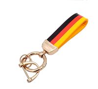 GAMPRO Llavero para hombre de oro con la bandera alemana para el coche, para mujer, con 3 anillos desmontables y caja de regalo