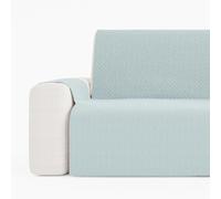GAMUSI Funda Sofa 2 plazas, Cubre Sofa 2 plazas (hasta 150 cm de Ancho), Acolchada Liso algodón Transpirable, Color Agua