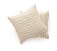 GAMUSI Juego 2 Cojines Sofa, Funda cojin 45x45 cm - Fundas de cojín Decorativas con Cierre Cremallera a Rayas Interior Exterior, Color Verde