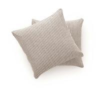 GAMUSI Juego 2 Cojines Sofa, Funda cojin 45x45 cm - Fundas de cojín Decorativas con Cierre Cremallera a Rayas Interior Exterior, Color Negro